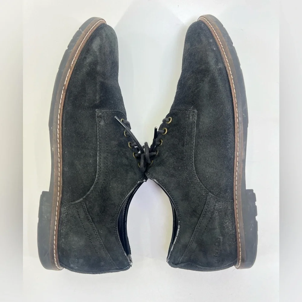 Cole Haan Men's Nathan Plain Toe Derby Black Nubuck Leather Comfort 10 M